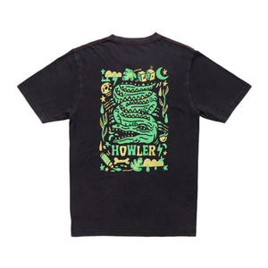 Howler Brothers Cotton Pocket T-Shirt - Slithering Gators : Black