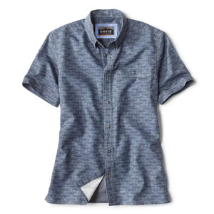 Orvis M's Printed Tech Chambray S/S