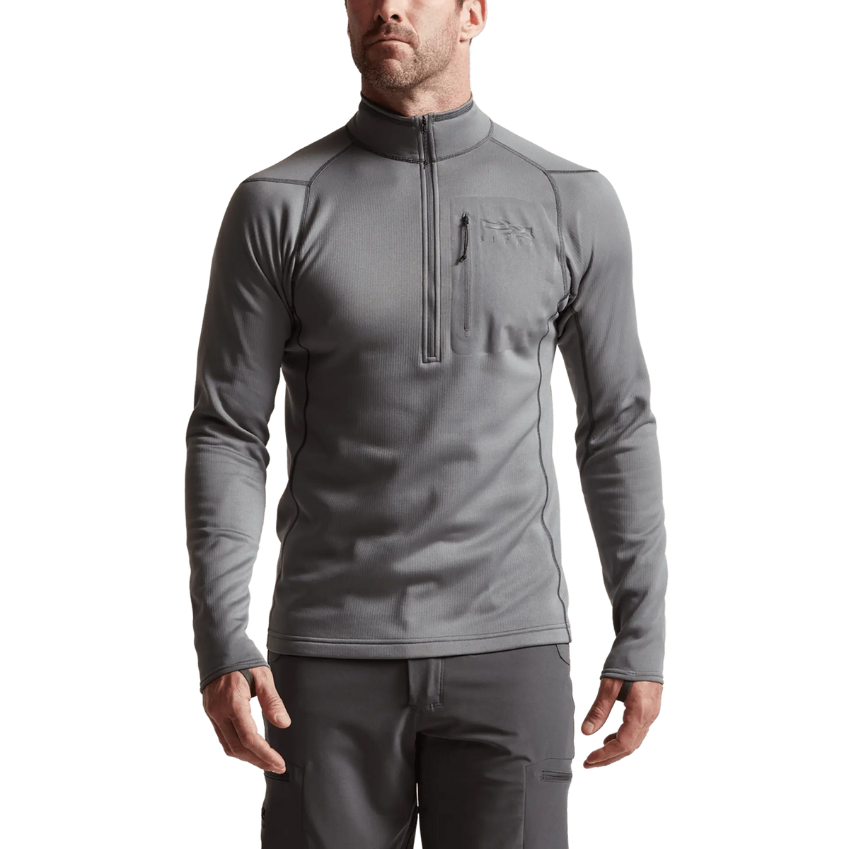 Sitka M's Core Midweight Zip-T - Solid Color