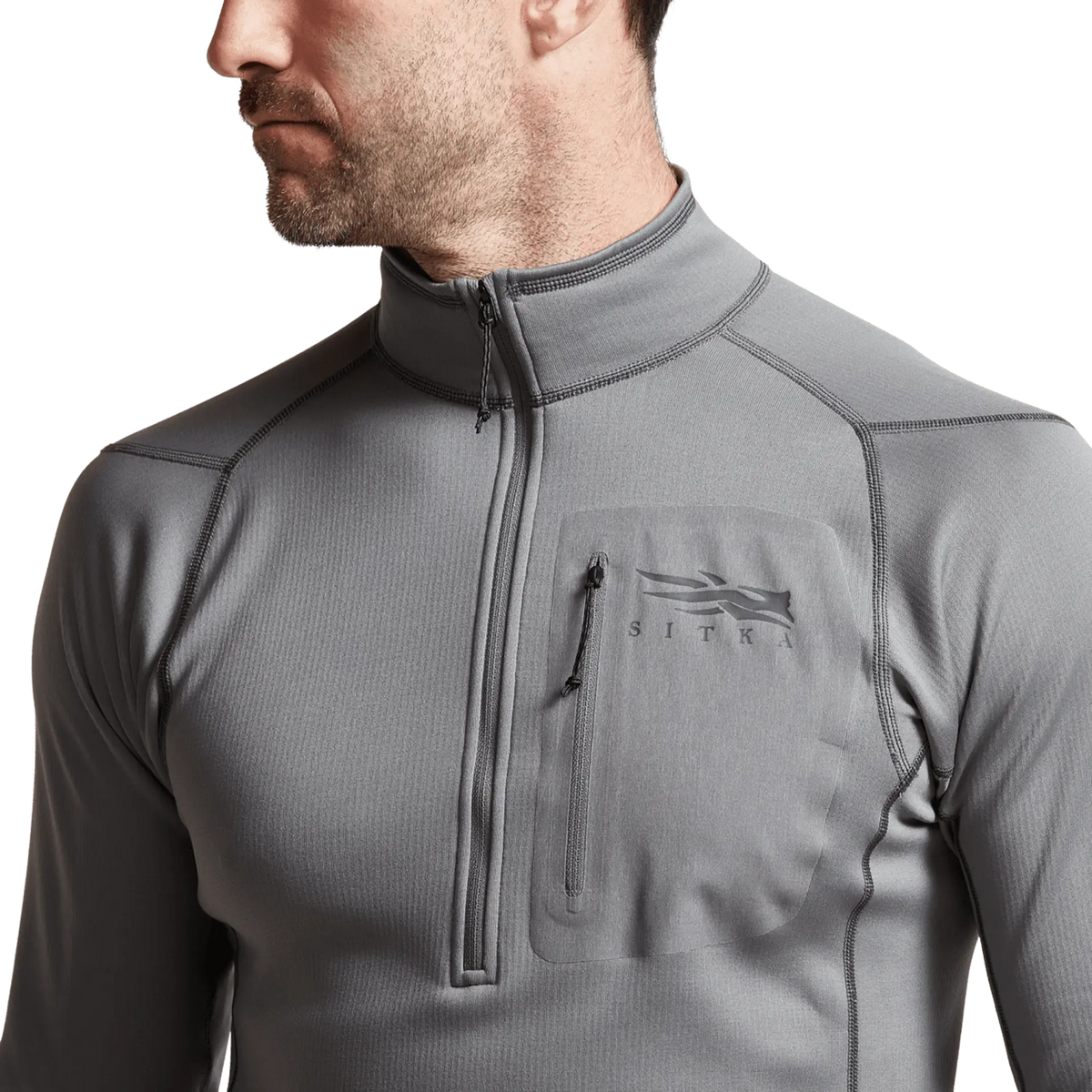 Sitka M's Core Midweight Zip-T - Solid Color