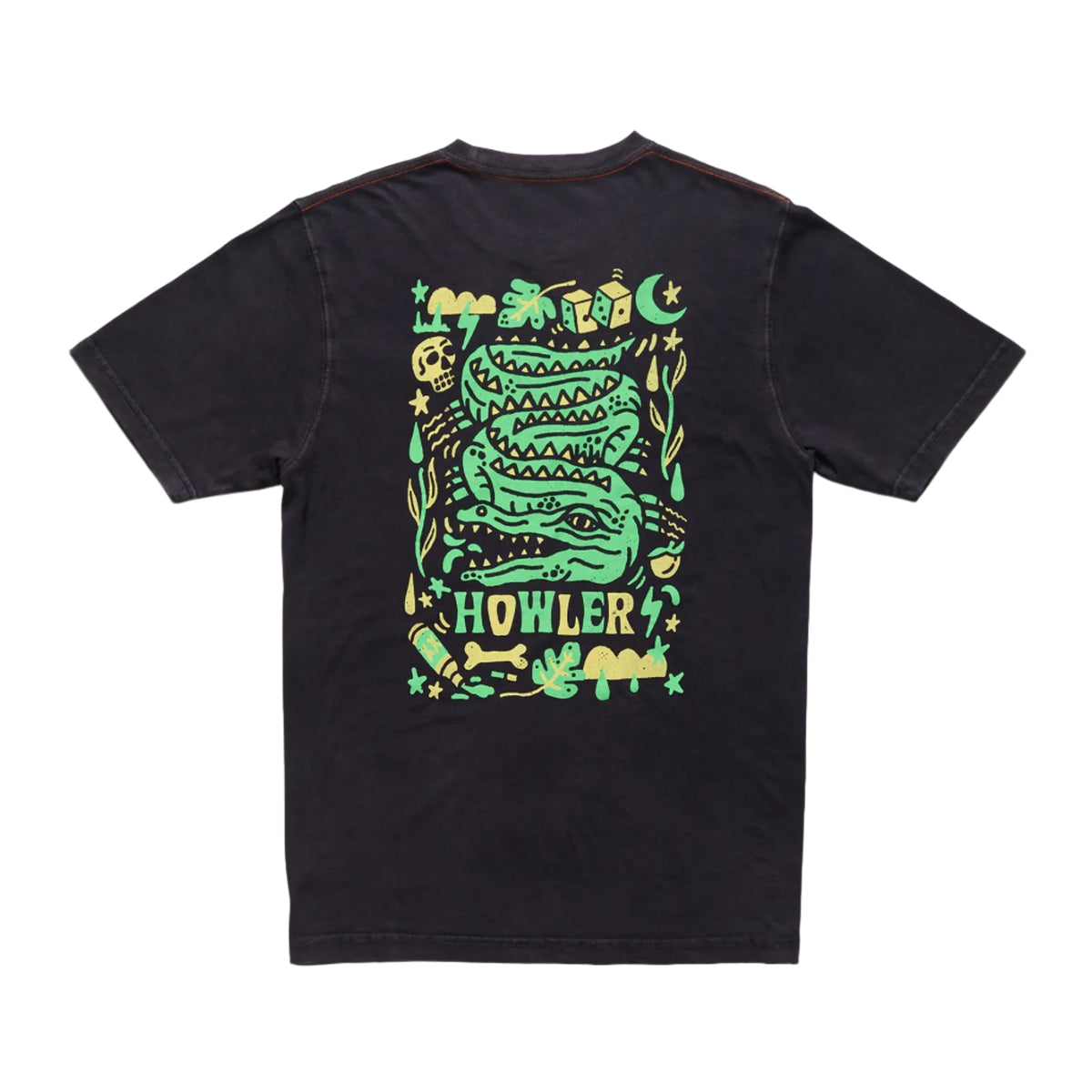 Howler Brothers Cotton Pocket T-Shirt - Slithering Gators : Black