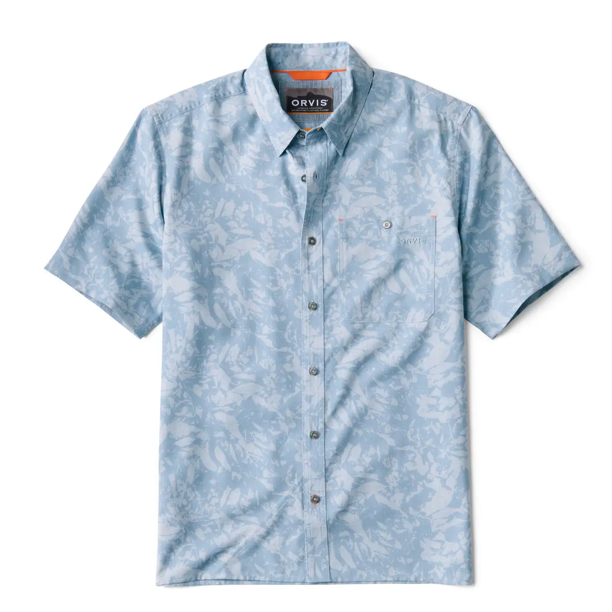 Orvis M's Printed Tech Chambray S/S