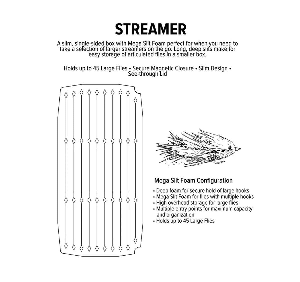 Umpqua UPG Foam Streamer Fly Box - Large