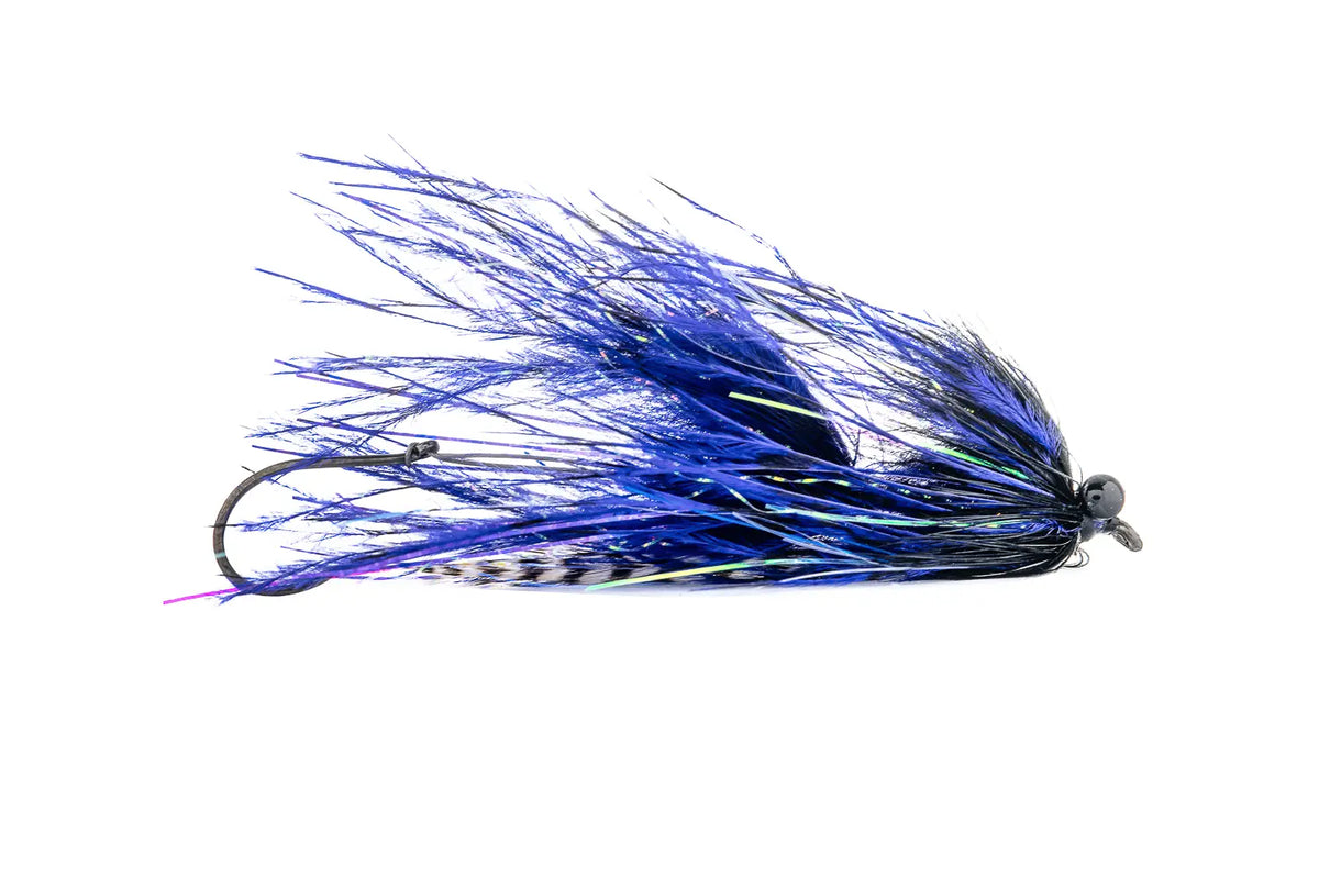 Aqua Flies Stu's Barred Ostrich Intruder -Black / Purple (3-Pack)