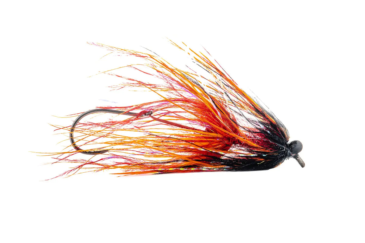 Aqua Flies Stu's Mini Ostrich Intruder - Orange / Black (3-Pack)