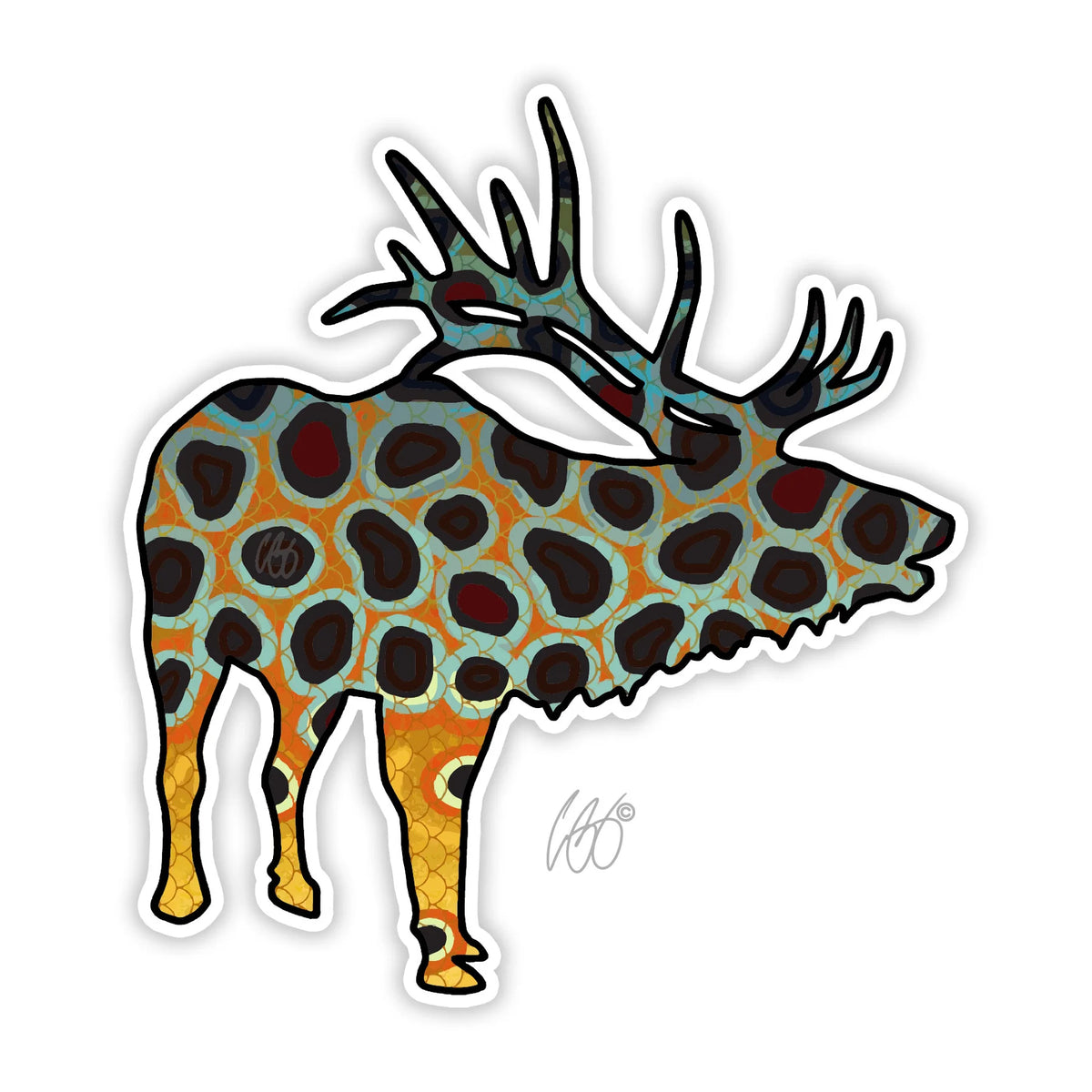 Casey Underwood Elk - Brown Decal