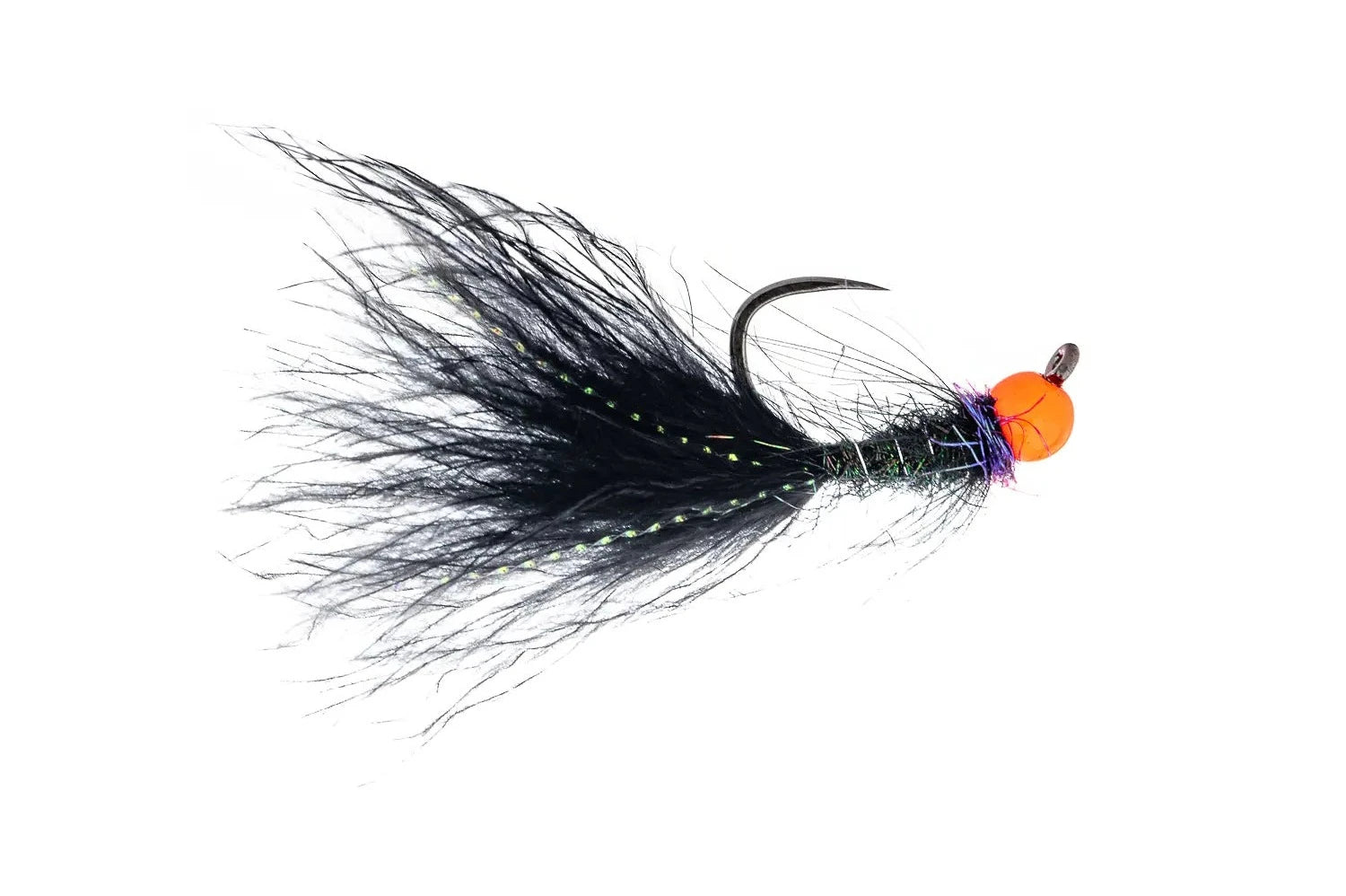 Fulling Mill CDC Jig Streamer Hot Head - Black/Fl.Orange (3-Pack)