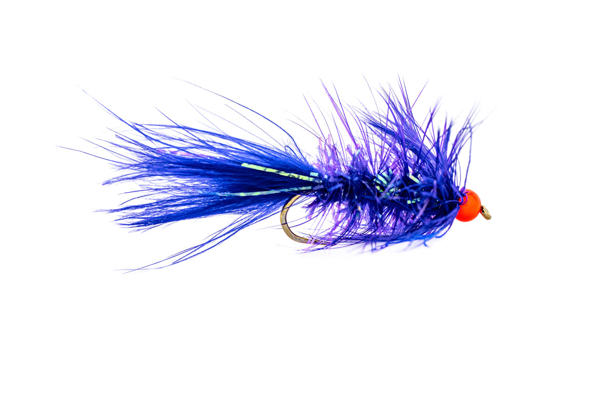 Fulling Mill Shimmer Bugger - Purple/Orange Bead (3-Pack)