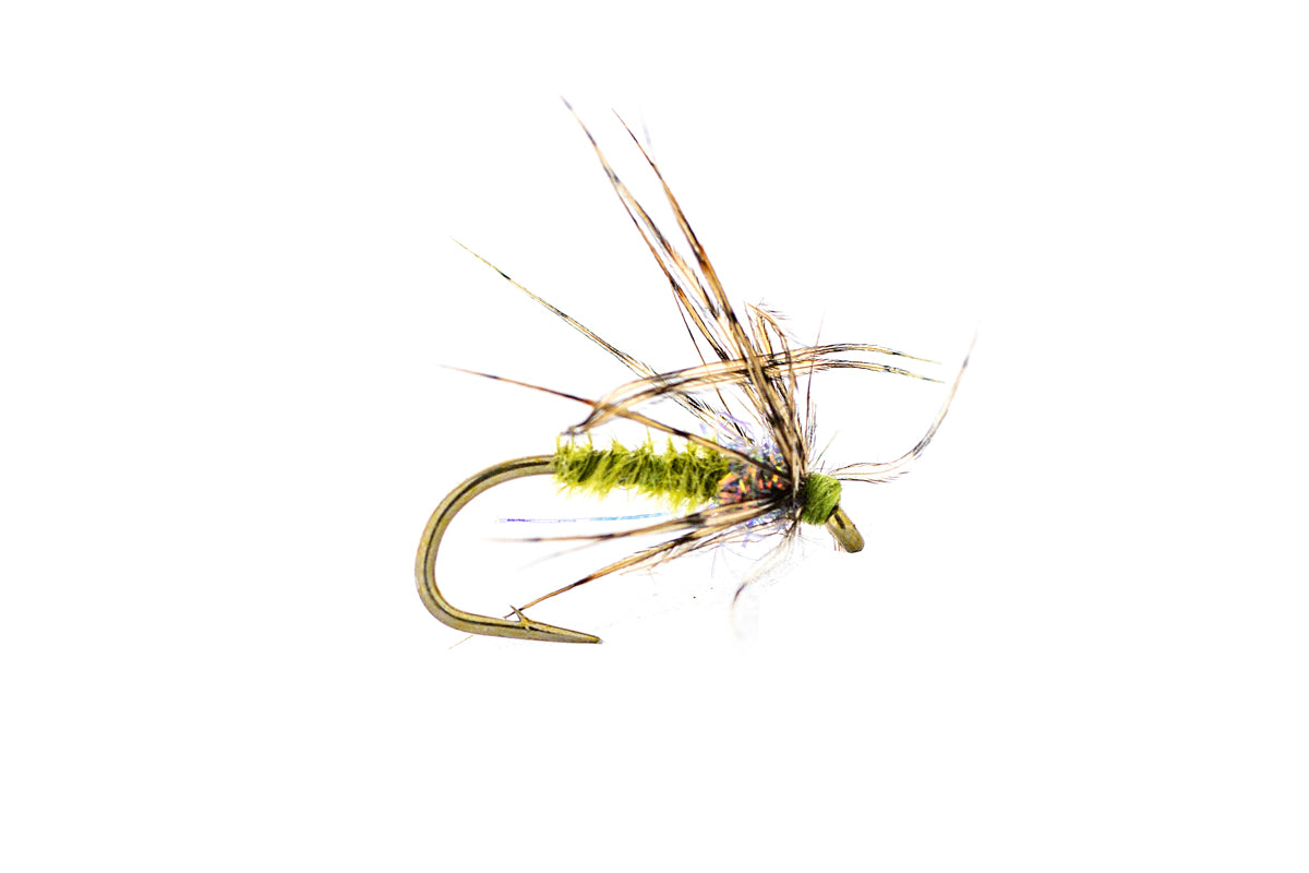 Fulling Mill Sparkle Soft Hackle - Light Olive (3-Pack)