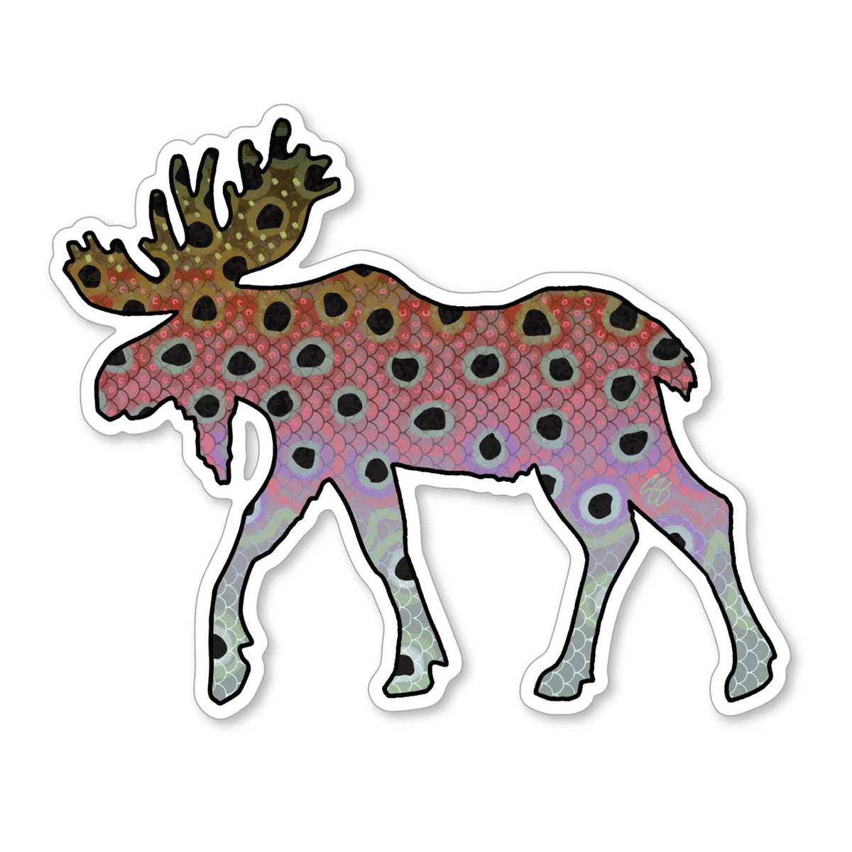 Casey Underwood Moose - Rainbow Decal