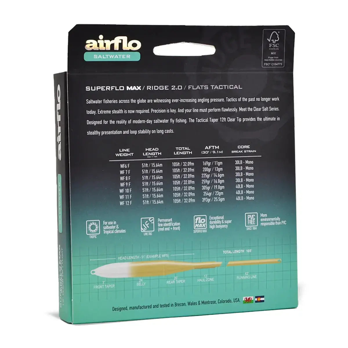 Airflo Superflo Max Ridge 2.0 Flats Tactical - 12ft Clear Tip