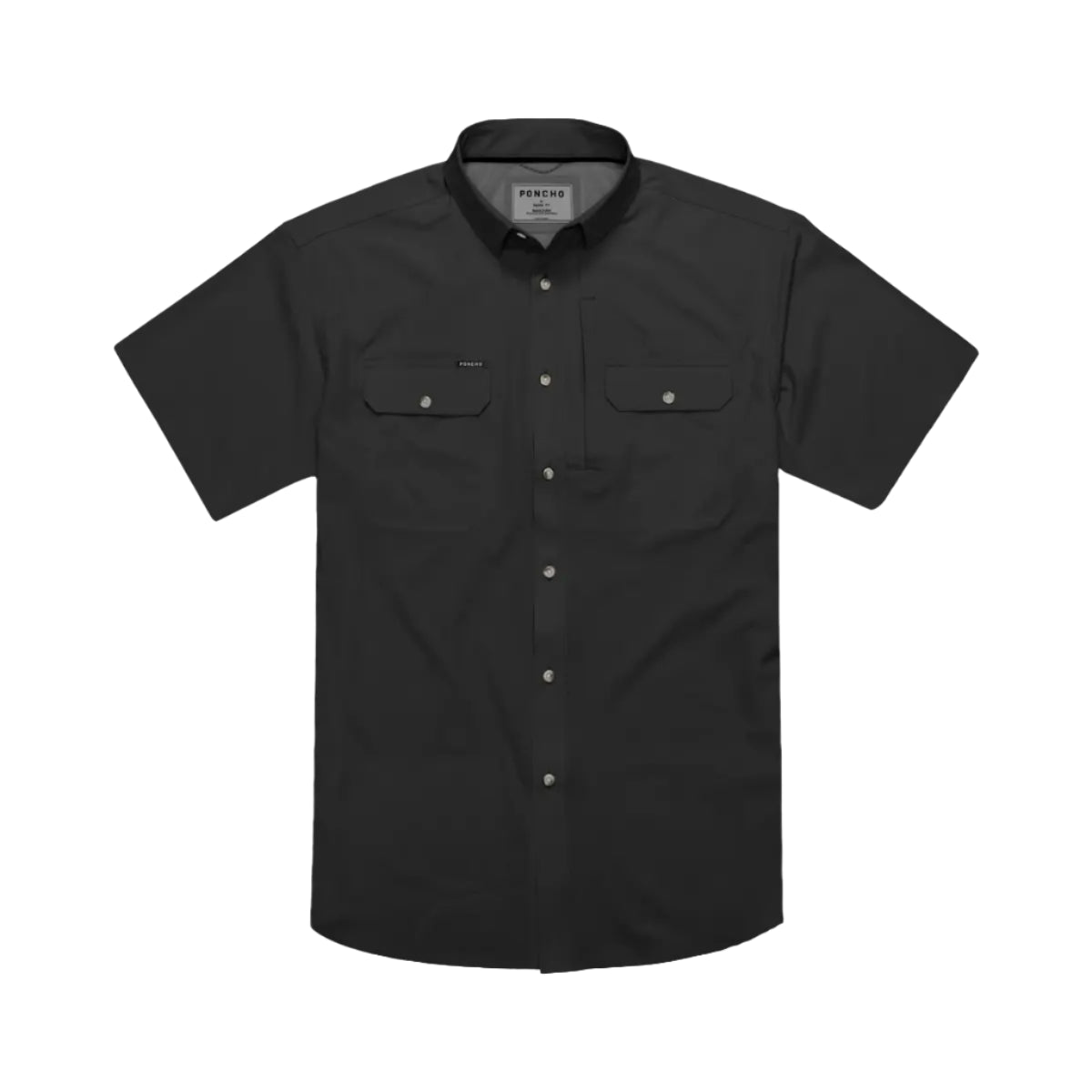 Poncho Original Shirt | Black | Short Sleeve XXL Slim | The Burnt End Poncho Original Shirt | Black | Short Sleeve XXL Slim | The Burnt End