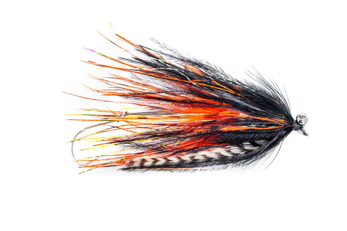 Aqua Flies Stu's Barred Ostrich Intruder - Orange/Black (3-Pack)