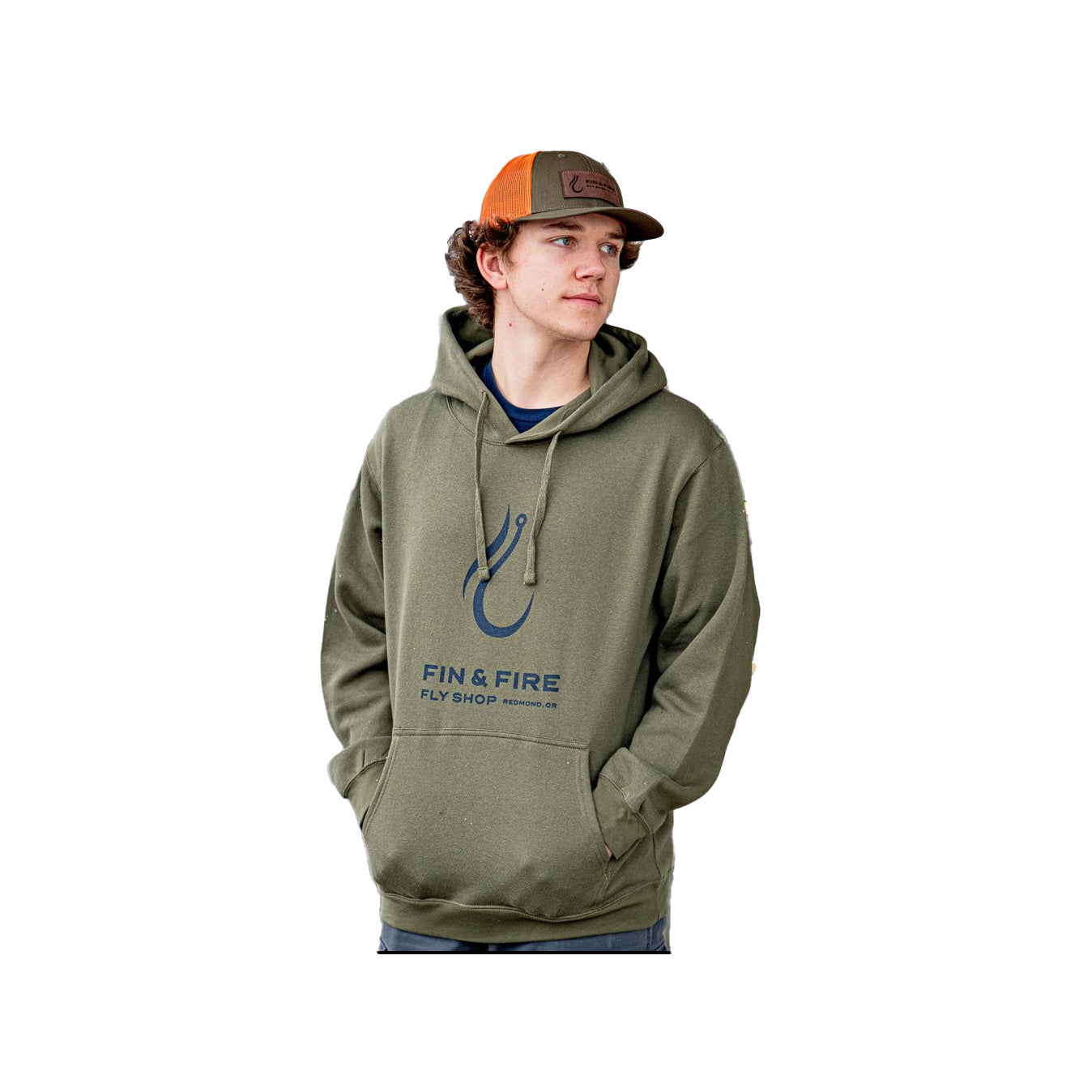 Fin & Fire Hook Logo Hoodie