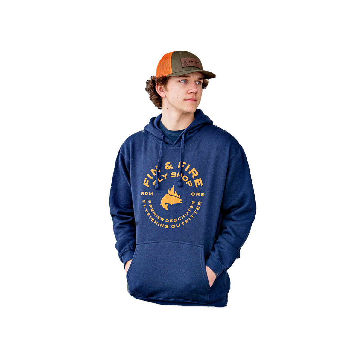 Fin & Fire Round Logo Hoodie