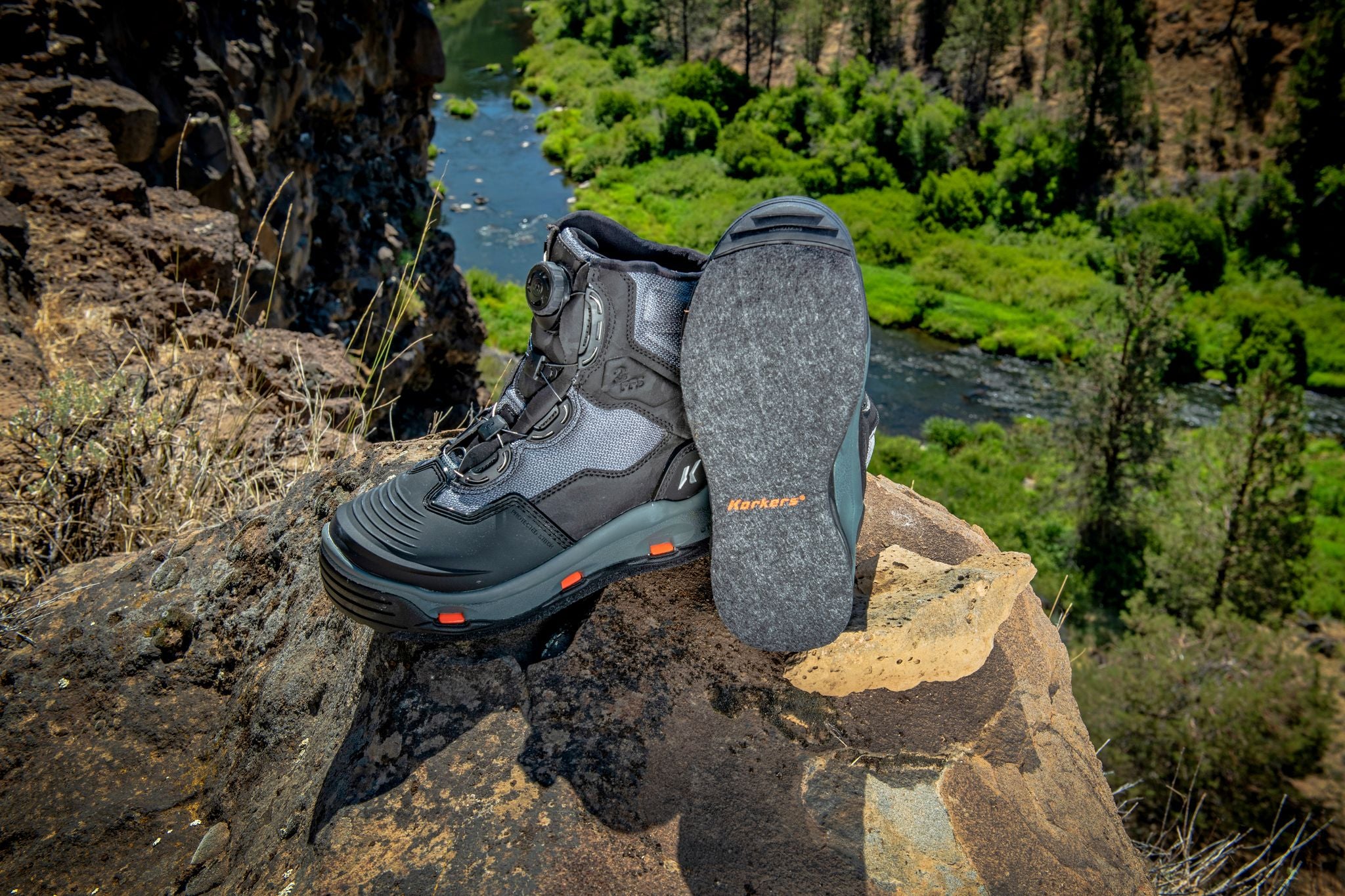 Korkers DarkHorse Wading Boots Fin Fire Fly Shop