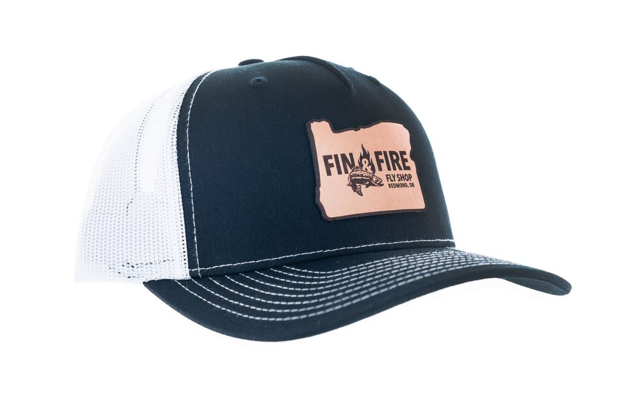 Fin & Fire Logo Hat: Black/White