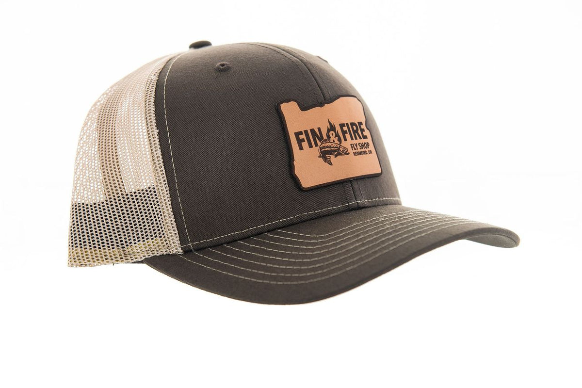 Fin & Fire Logo Hat: Brown/Khaki