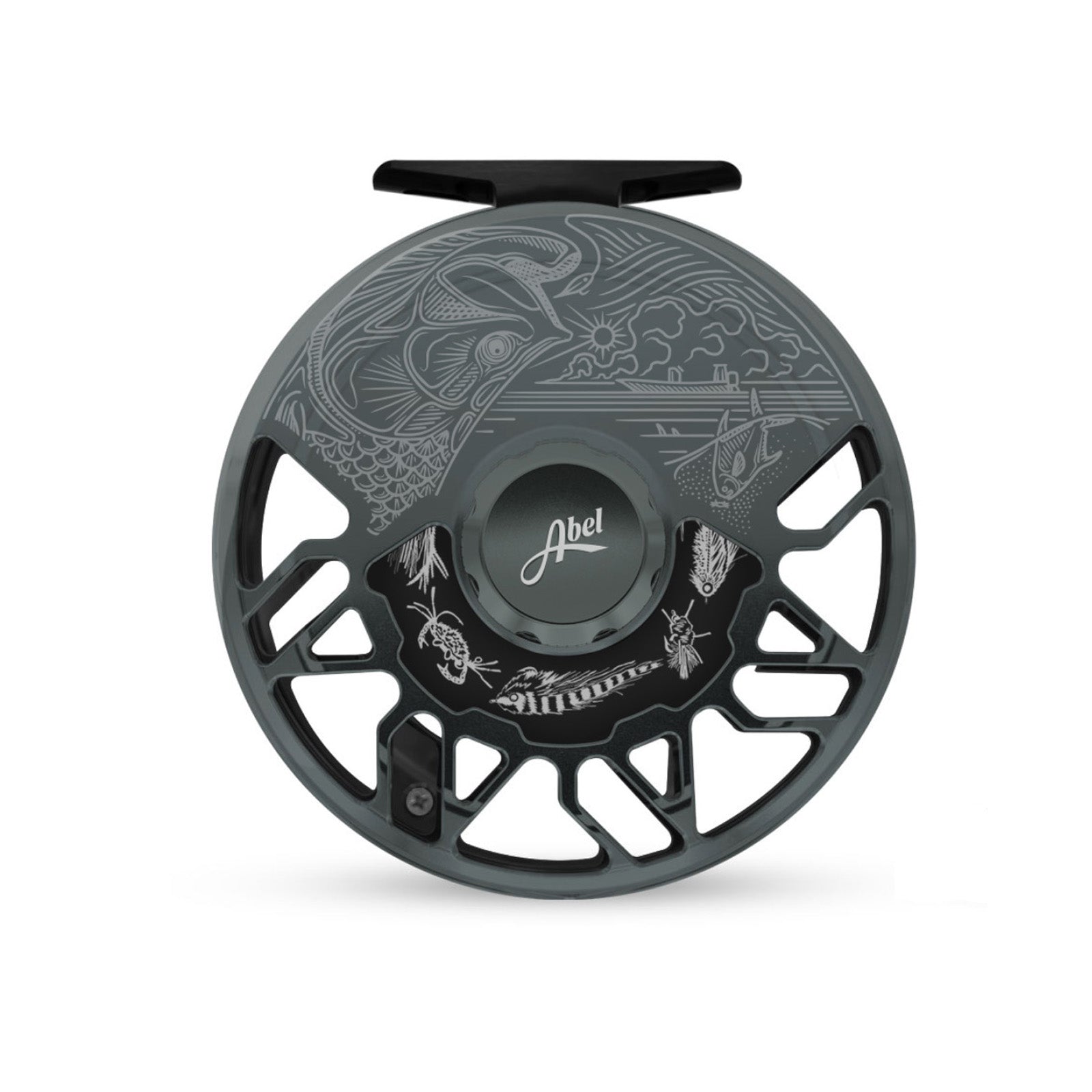 engraved fly fishing reel Abel Rove Fly Reel | Saltwater Graphic Plate