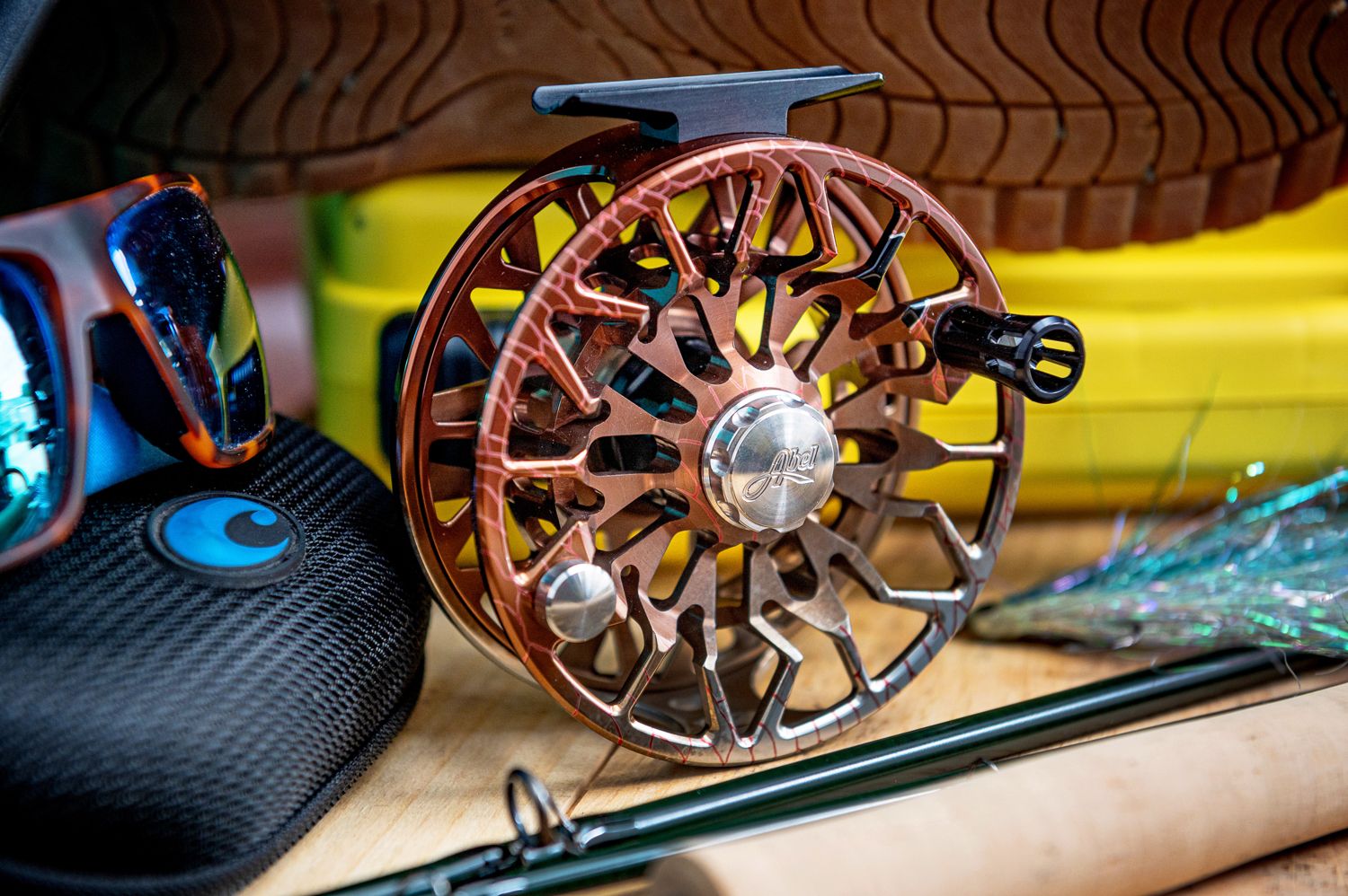 Abel SDS Fly Reel 7/8wt Ported Black Frame/Black Drag Knob/Walnut Handle