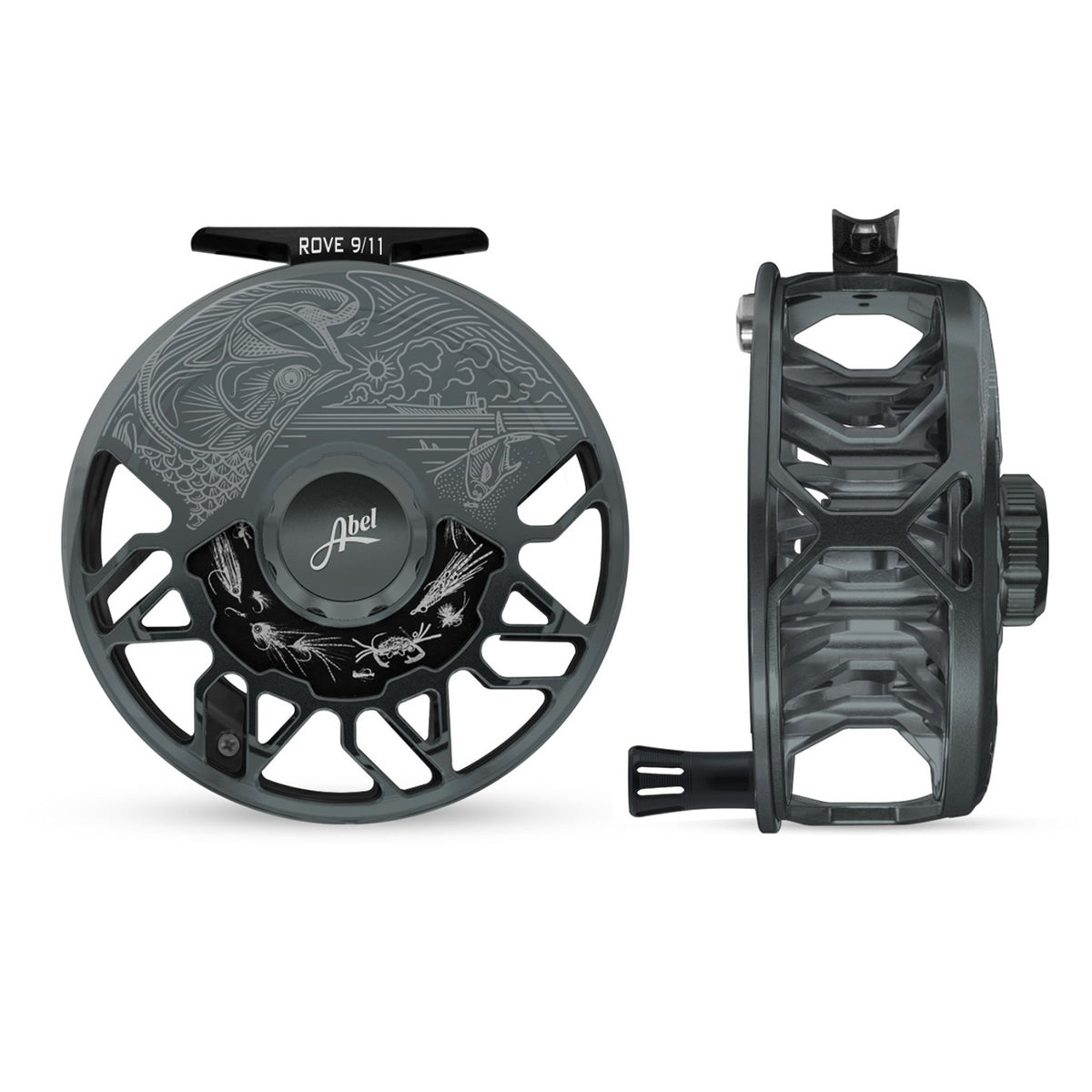 Abel Rove Fly Reel 5/7 Gloss Black Finish and Drag Knob with Ebony Han