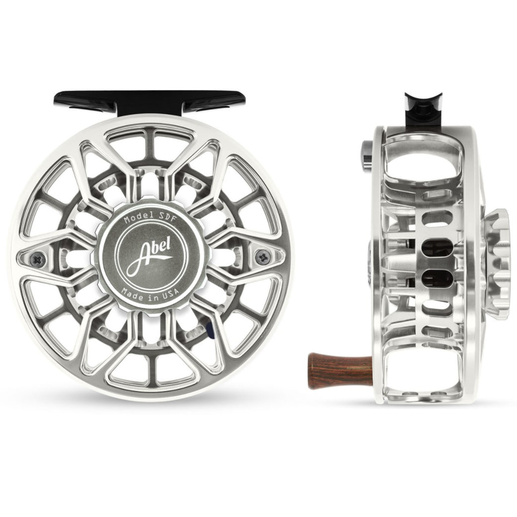 Abel SDF Fly Reel Ported - Basic Black - 5/6 WT with Rosewood Handle